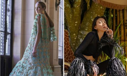 Rosarito de Argentina y Raúl Briceño de Guatemala en el desfile inaugural de Distrito Moda