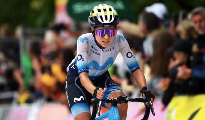 Imagen de  La cejeña Paula Patiño se lució este año con el Movistar Team y seguirá corriendo en Europa hasta 2025