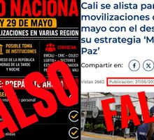 Desmienten supuestos bloqueos y manifestaciones en Cali para el 28 y 29 de mayo