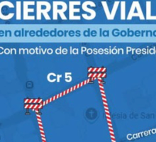 Cierran vías alrededor de la Gobernación del Valle