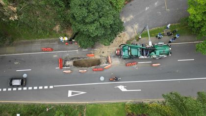 Imagen de  Contingencia en la vía Las Palmas por socavamiento en una calzada: hay paso a un carril