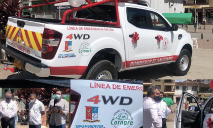 Imagen de  Bomberos de El Santuario recibieron vehículo para atender incendios forestales