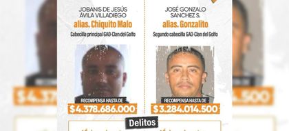 Imagen de  MinDefensa ofreció más de $7 600 millones por Chiquito Malo y Gonzalito, máximos cabecillas del Clan del Golfo