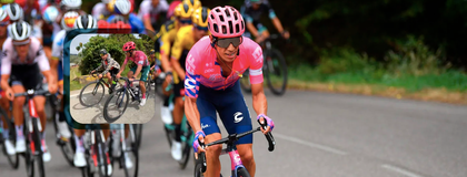 Imagen de  ¡Mucho talento! Un niño les siguió el ritmo a Rigoberto Urán y Tom Dumoulin en Sonsón