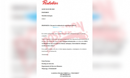 ¿Convocatoria de empleo en Postobón?: la historia de una estafa