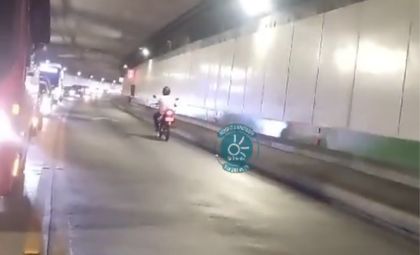 Imagen de Motociclista que violó restricciones e ingresó al Túnel de Oriente será multado