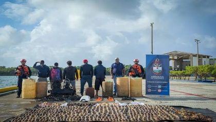 Imagen de  Armada Nacional capturó embarcación nicaragüense que realizaba extracción ilegal en zona protegida de San Andrés