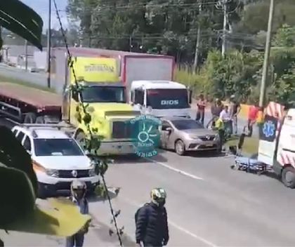 Imagen de Congestión por accidente en la Autopista Medellín-Bogotá