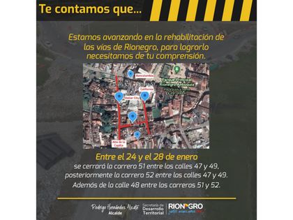 Imagen de ¡Atención! Estas vías estarán cerradas por labores de rehabilitación en Rionegro