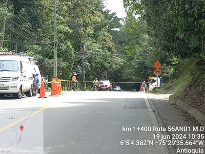 Imagen de Vía El Retiro-La Fe, con cierre total: estas son las rutas alternas