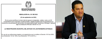 Imagen de  Comité promotor de revocatoria del alcalde de Rionegro no recolectó las firmas necesarias