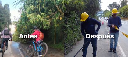 Imagen de  Ciclorruta de Barro Blanco en Rionegro ya fue intervenida para proteger a los usuarios