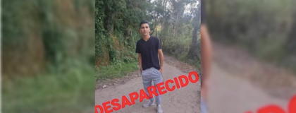 Imagen de Ronaldo Coronel, de 21 años, se encuentra desaparecido en El Retiro
