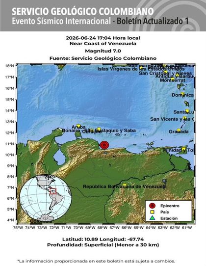 Imagen de  Un terremoto de magnitud 7,1 sacude el centro de Venezuela