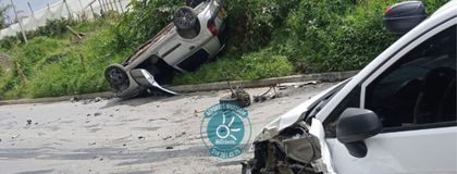 Imagen de Tres lesionados dejó un aparatoso choque en una vía de Rionegro