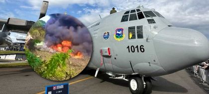 Imagen de  Un avión militar Hércules que transportaba soldados se accidenta en el sur de Colombia