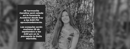 Imagen de En Marinilla se le dará el último adiós a Carolina Gómez