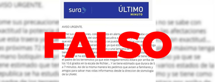 Imagen de  Atención: Desmienten mensaje que anuncia un supuesto “megaterremoto” en Colombia