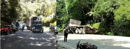 Imagen de Motociclista perdió la vida en accidente de tránsito en la Autopista, sector Río Claro