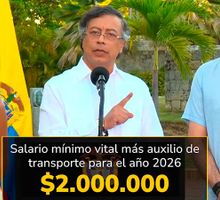 Gobierno fijó salario mínimo vital de dos millones de pesos para 2026