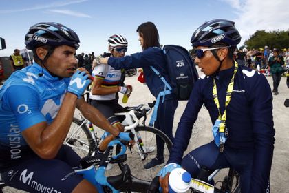 Nairo Quintana cayo en la etapa 11 pero logro recuperarse