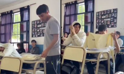 Conmovedor: jóvenes reunieron dinero para comprarle un buzo a un compañero de clases y su reacción se hizo viral