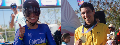 Imagen de  Walter y Lina, dos ciclistas de El Carmen que subieron al podio en los Juegos Suramericanos