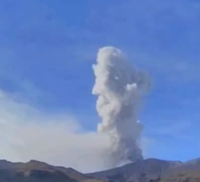 Volcán Puracé genera alerta por nueva emisión de ceniza