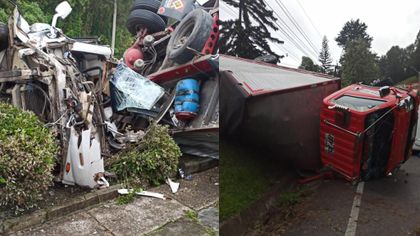 Imagen de Choque entre bus y dos camiones dejó seis heridos en la autopista Medellín-Bogotá