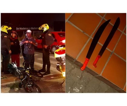 Imagen de  Sorprenden a jóvenes con armas blancas en vía pública de La Ceja
