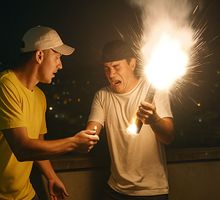 Video: joven fue a prender un cohete y se le explotó en la mano