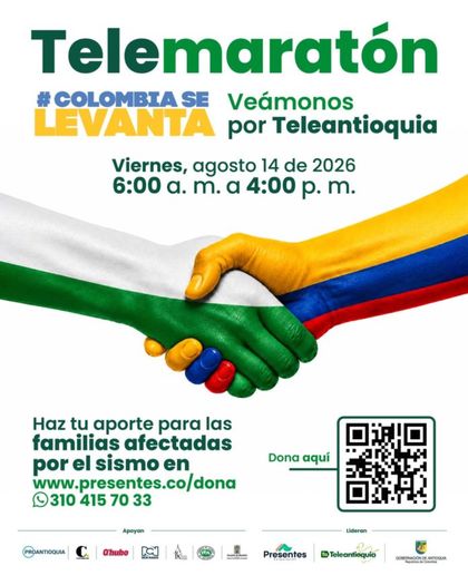 Imagen de  Antioquia realizará telemaratón por afectados del terremoto