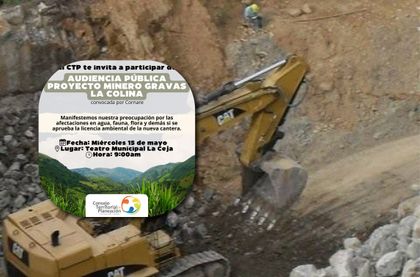 Imagen de Preocupación en La Ceja por posible autorización de nueva cantera; habrá audiencia pública