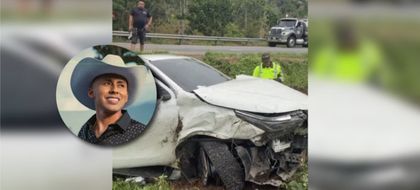 Imagen de  El cantante de música popular Sebastián Ayala sufrió un fuerte accidente en carretera