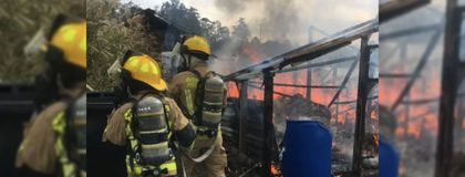 Imagen de  Una bodega incinerada dejó incendio en La Finca de Rigo en Rionegro