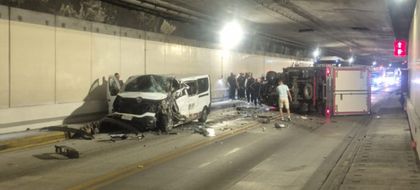 Imagen de Túnel de Oriente, cerrado en ambos sentidos por siniestro vial con cuatro lesionados