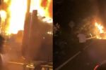 Imagen de En videos: ELN quemó dos camiones y un bus en la Troncal a la Costa. “Dejaron una bandera y un explosivo”
