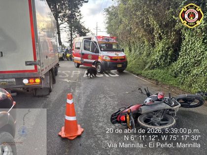 Imagen de En video: hurto frustrado en la vía Marinilla-El Peñol deja dos heridos. Capturaron a los responsables