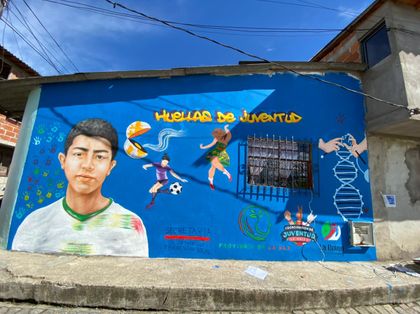 Imagen de  En La Unión pintaron un mural en honor a Miguel Ángel, menor asesinado por sicarios