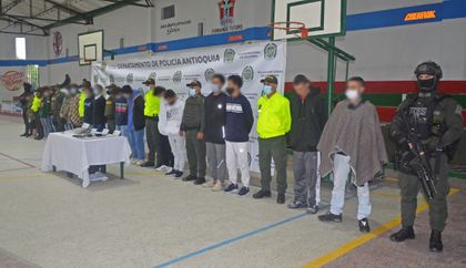 Imagen de 16 integrantes de un grupo delincuencial fueron capturados en El Peñol