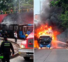 Bus articulado del MIO se incendió cerca de la Torre de Cali: pasajeros fueron evacuados a tiempo