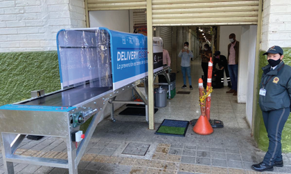 En ocho segundos desinfectan paquetes en la plaza de mercado de Rionegro
