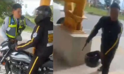 Agente de tránsito fue herido por un guarda de seguridad con un arma traumática