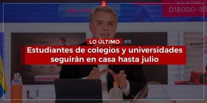 Imagen de  Estudiantes de colegios y universidades seguirán en casa hasta julio