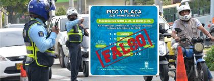 Imagen de ¡No caiga! Publicación con supuesta rotación del pico y placa en Medellín es falsa