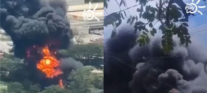 Imagen de  Grave incendio en Girardota: llamas consumen una fábrica de pinturas y varias viviendas