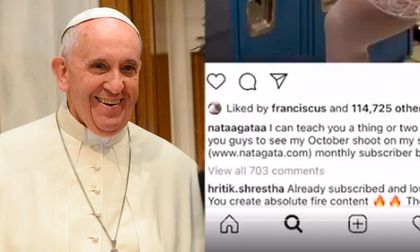 ¡Lo pillaron! Se le escapó un supuesto like al Papa Francisco en foto de una modelo