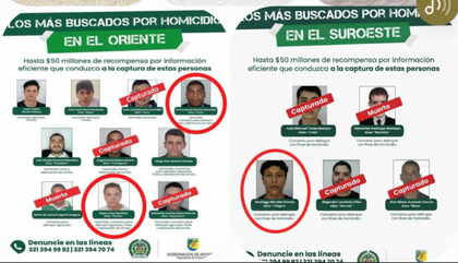 Imagen de Tres del cartel de más capturados, capturados en el Oriente