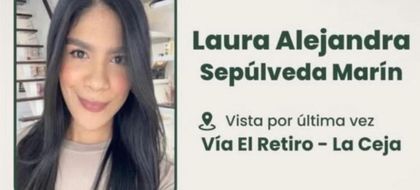Imagen de  Encuentran con vida a Laura Sepúlveda Marín tras cuatro días desaparecida en el Oriente antioqueño