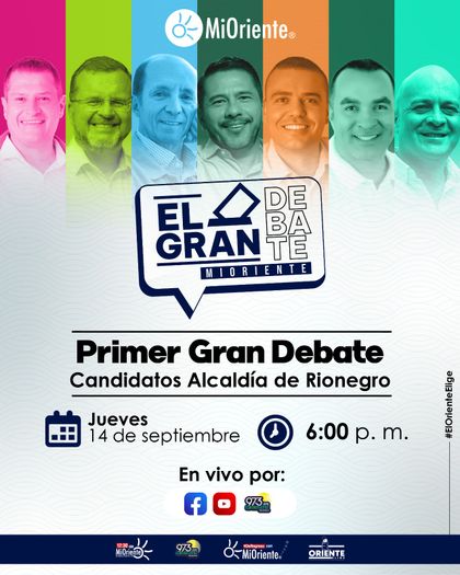 Imagen de Primer Gran Debate de MiOriente con los candidatos a la Alcaldía de Rionegro